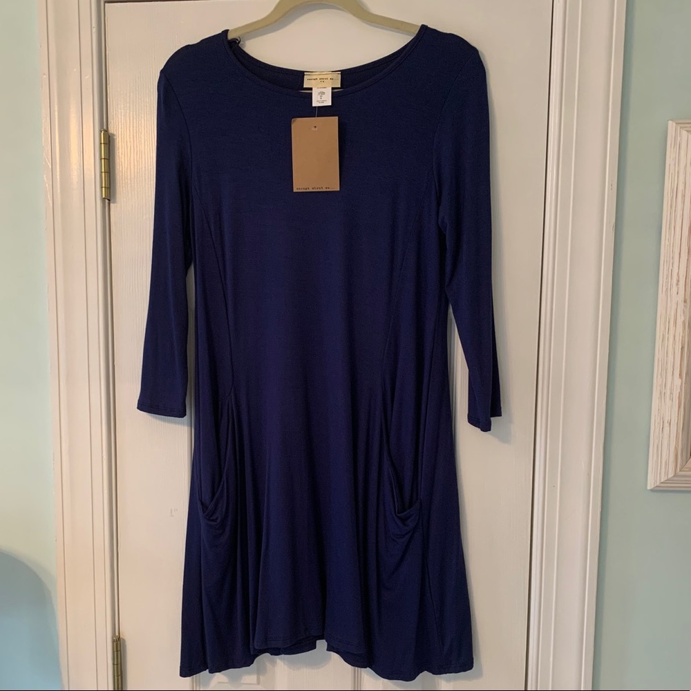 NWT navy blue shift dress with pockets